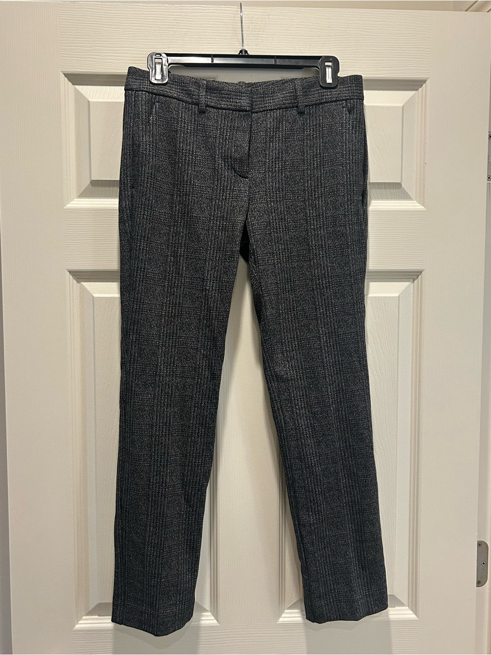 Theory Women's Charcoal Plaid Dress Trousers